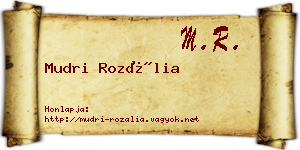 Mudri Rozália névjegykártya