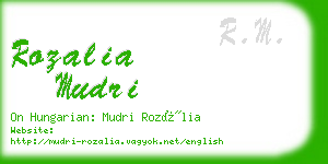 rozalia mudri business card